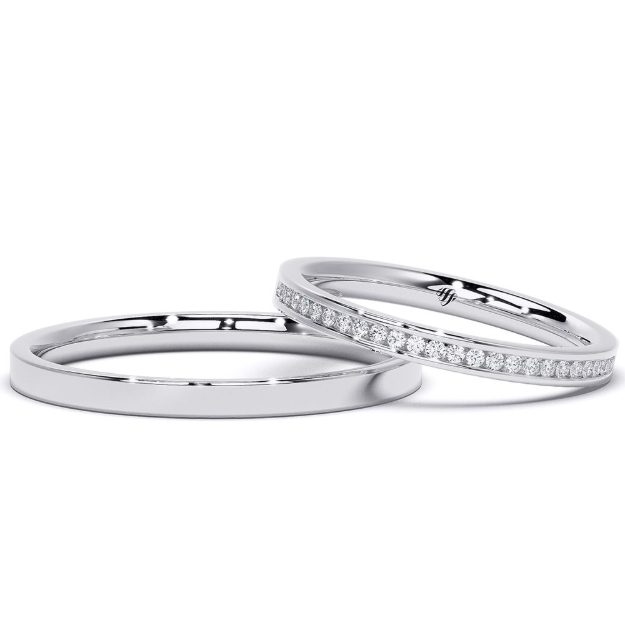 Wedding Rings VA48B, 14K Platinum 2