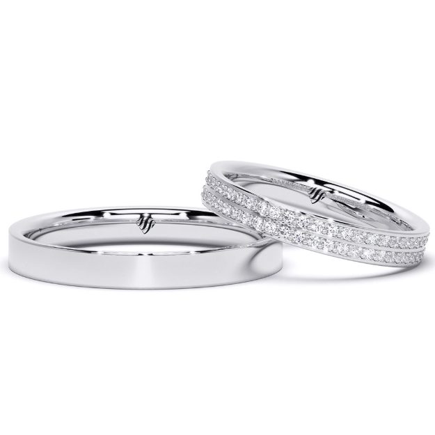 Wedding Rings VA95, 14K Platinum 3