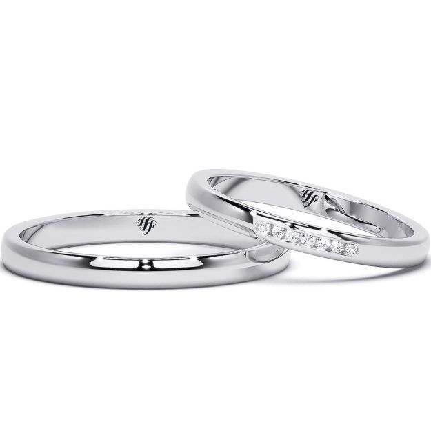 Wedding Rings VA96, 14K Platinum 3