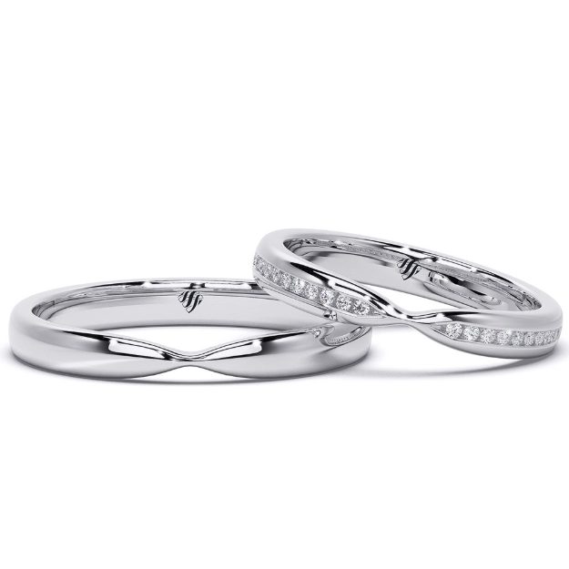 Wedding Rings VA104, 14K Platinum 3