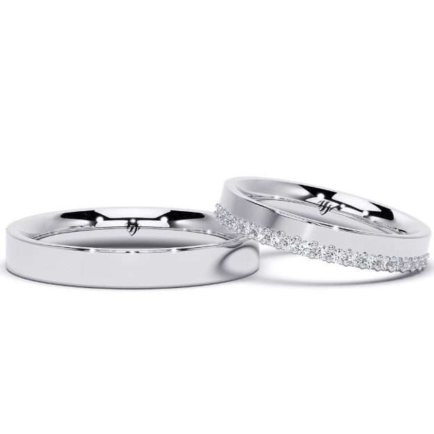 Wedding Rings VA101B, 14K Platinum 3