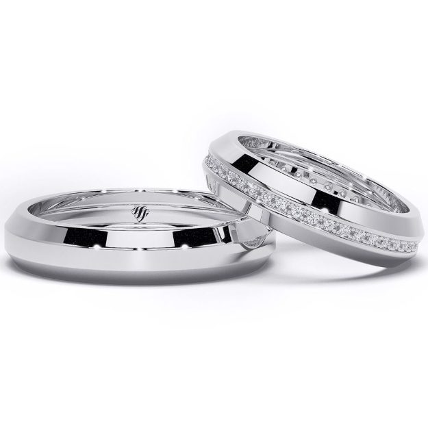 Wedding Rings VA106, 14K Platinum 3