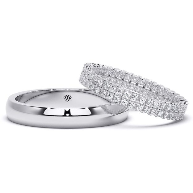 Wedding Rings VA72B, 14K Platinum 3