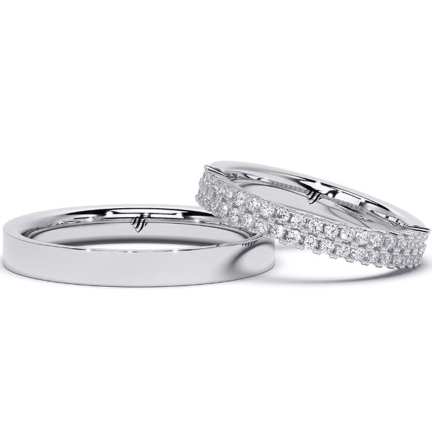 Wedding Rings VA72D, 14K Platinum 3