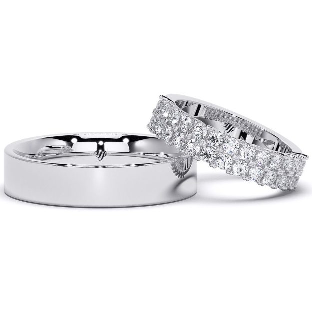 Wedding Rings VA99, 14K Platinum 3