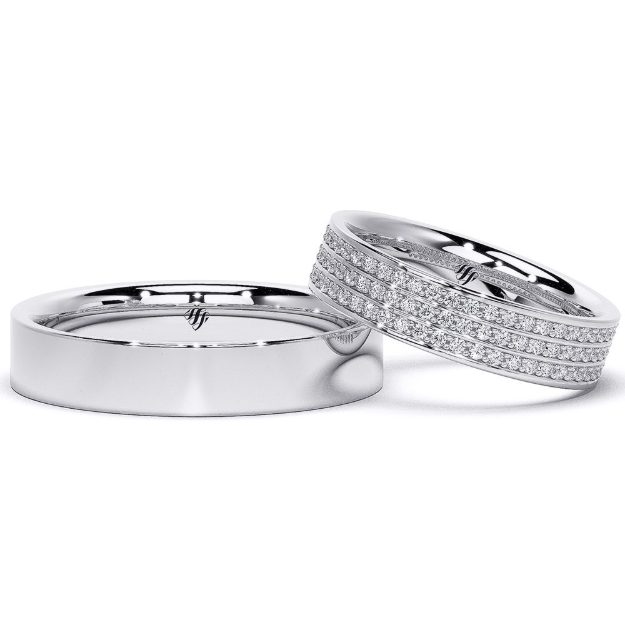 Set verighete VA100, 14K Platina 3