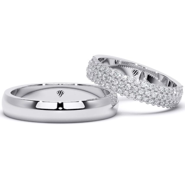 Wedding Rings VA72C, 14K Platinum 3