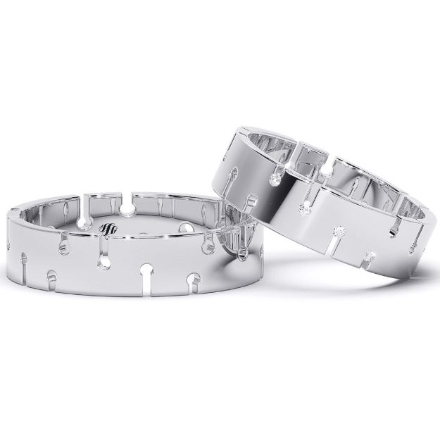 Wedding Rings VX46A, 14K Platinum 3