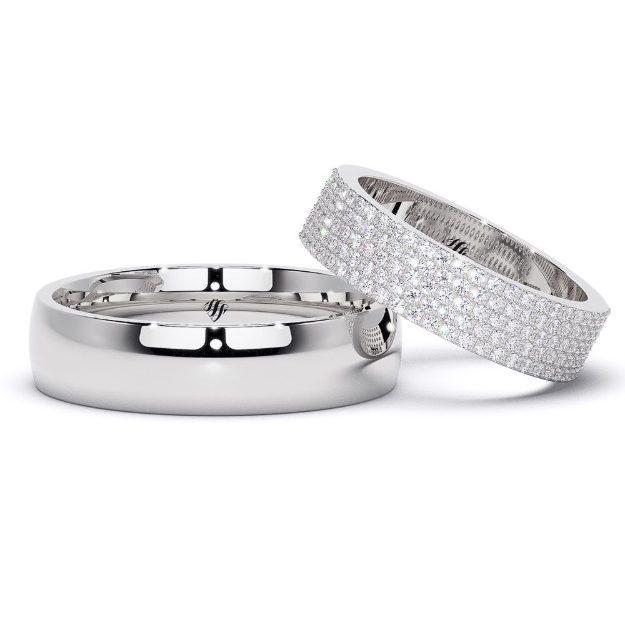 Wedding Rings VA98, 14K Platinum 3