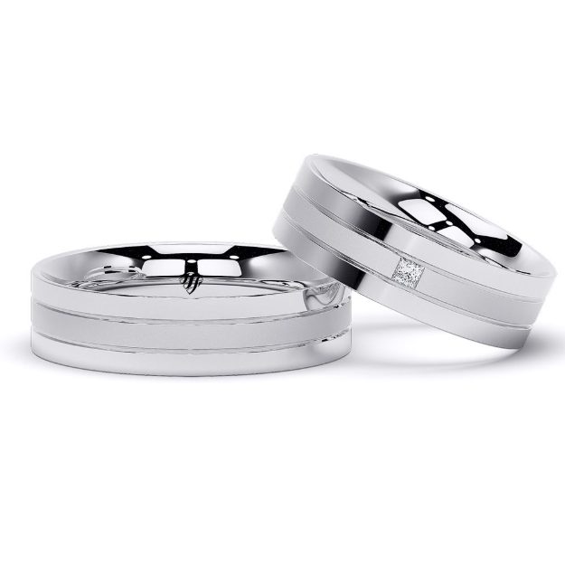 Wedding Rings VA58, 14K Platinum 3