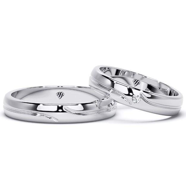 Wedding Rings VX76, 14K Platinum 3