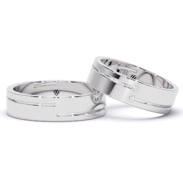 Wedding Rings VX64, 14K Platinum 3