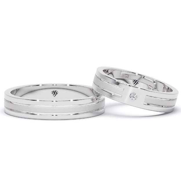 Wedding Rings VX53, 14K Platinum 3