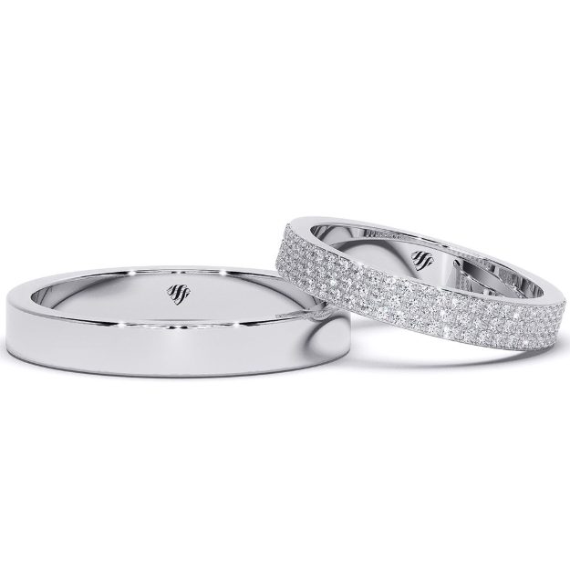 Wedding Rings VA98B, 14K Platinum 3