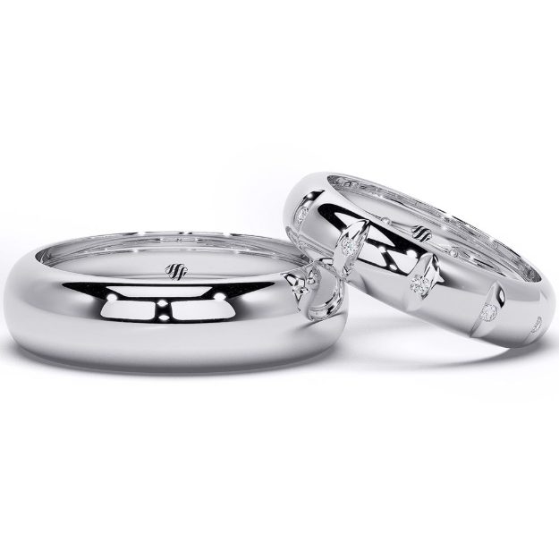 Wedding Rings VA107, 14K Platinum 3