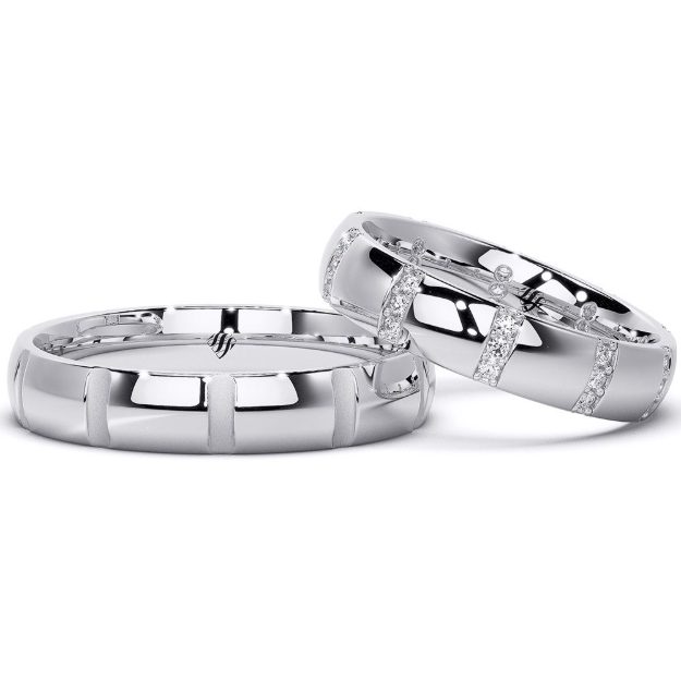 Wedding Rings VA108, 14K Platinum 3