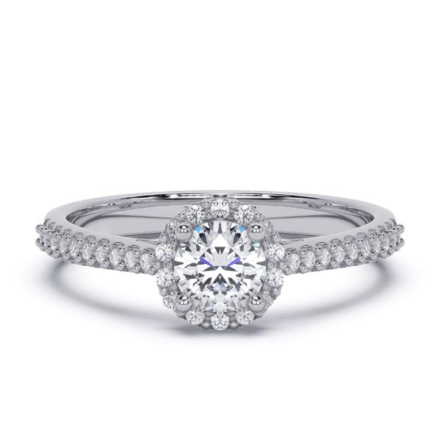 Engagement Ring AA456, 14K White 4