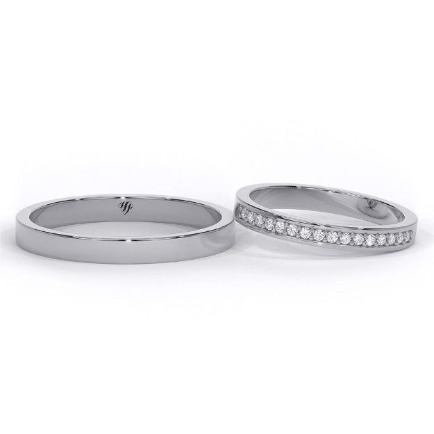 Wedding Rings VA116, 14K Platinum 2