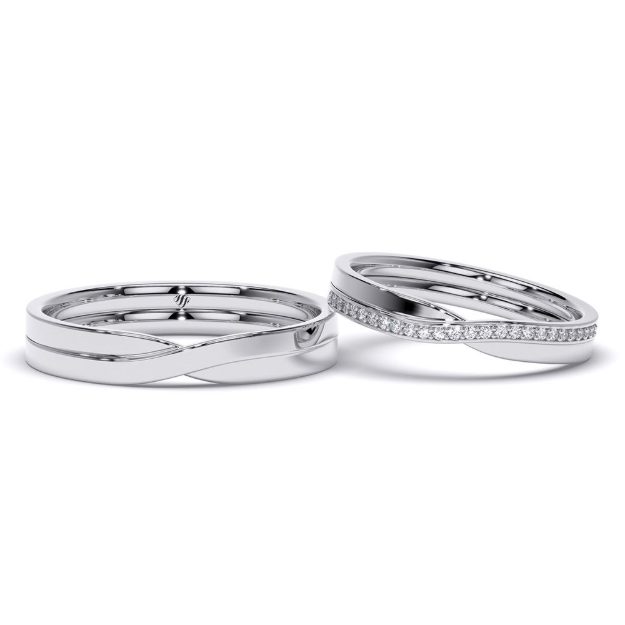 Wedding Rings VA118, 14K Platinum 2