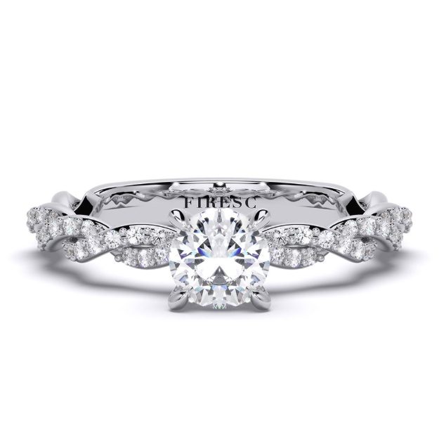 Engagement Ring AA459, 14K White 3
