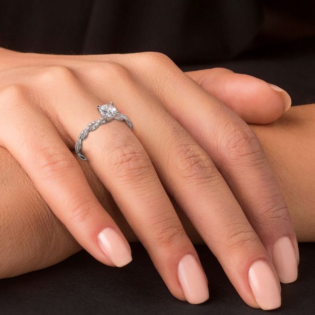 Engagement Ring AA459, 14K White 5