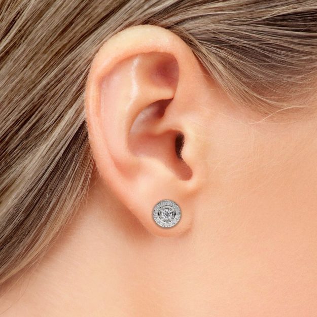 Cercei AC454, 14K Alb 3