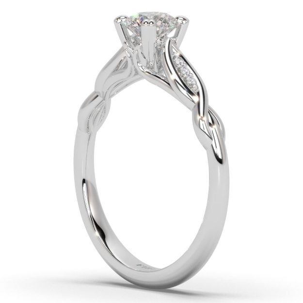 Engagement Ring AA427, 14K White 3