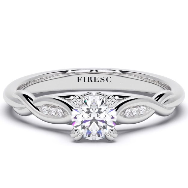 Engagement Ring AA427, 14K White 4