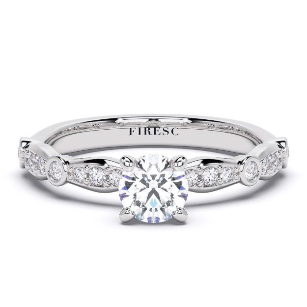 Engagement Ring AA441, 14K White 3