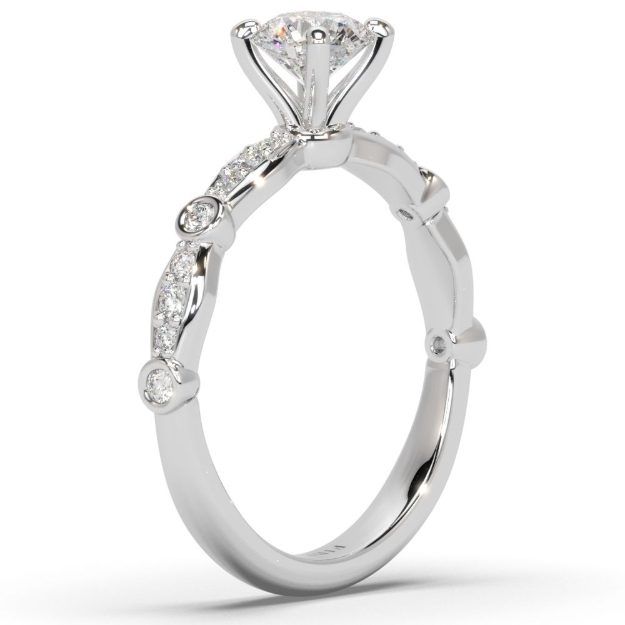 Engagement Ring AA441, 14K White 4