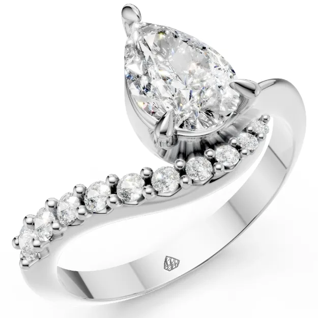 Engagement Ring AA465, 14K White 2