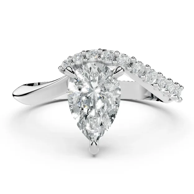 Engagement Ring AA465, 14K White 3