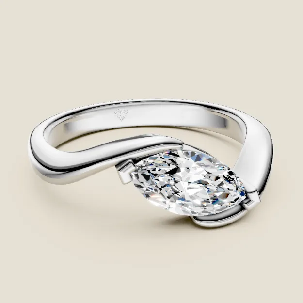 Inel de logodna AA467, 14K Alb 3