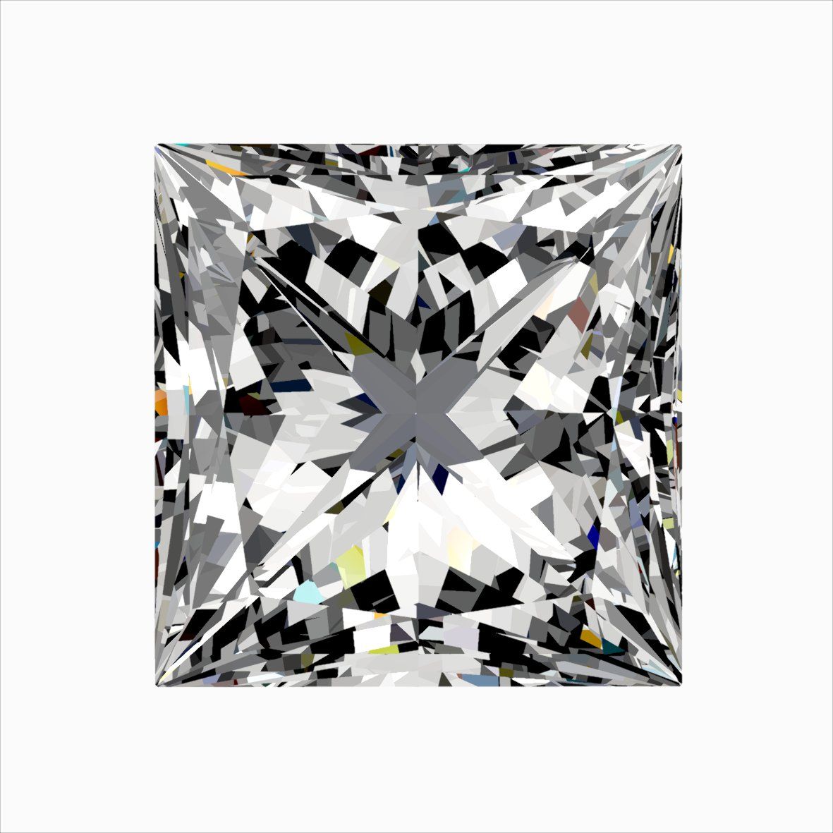 Diamond Natural 0,3Ct F-SI2 Princess - GIA7548301801 1