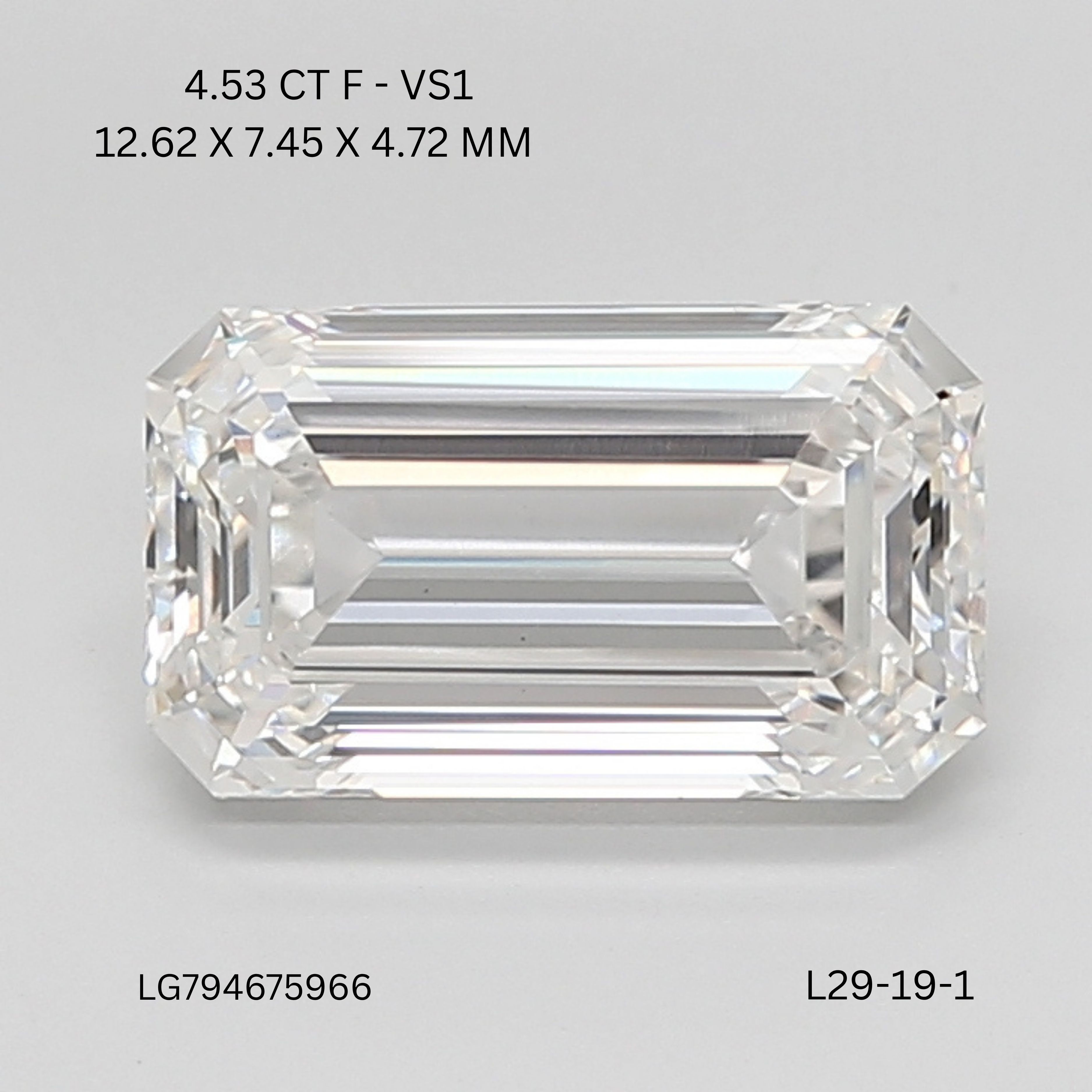 Lab Grown Diamond Lab-grown 4,53Ct F-VS1 Emerald - IGILG794675966 1