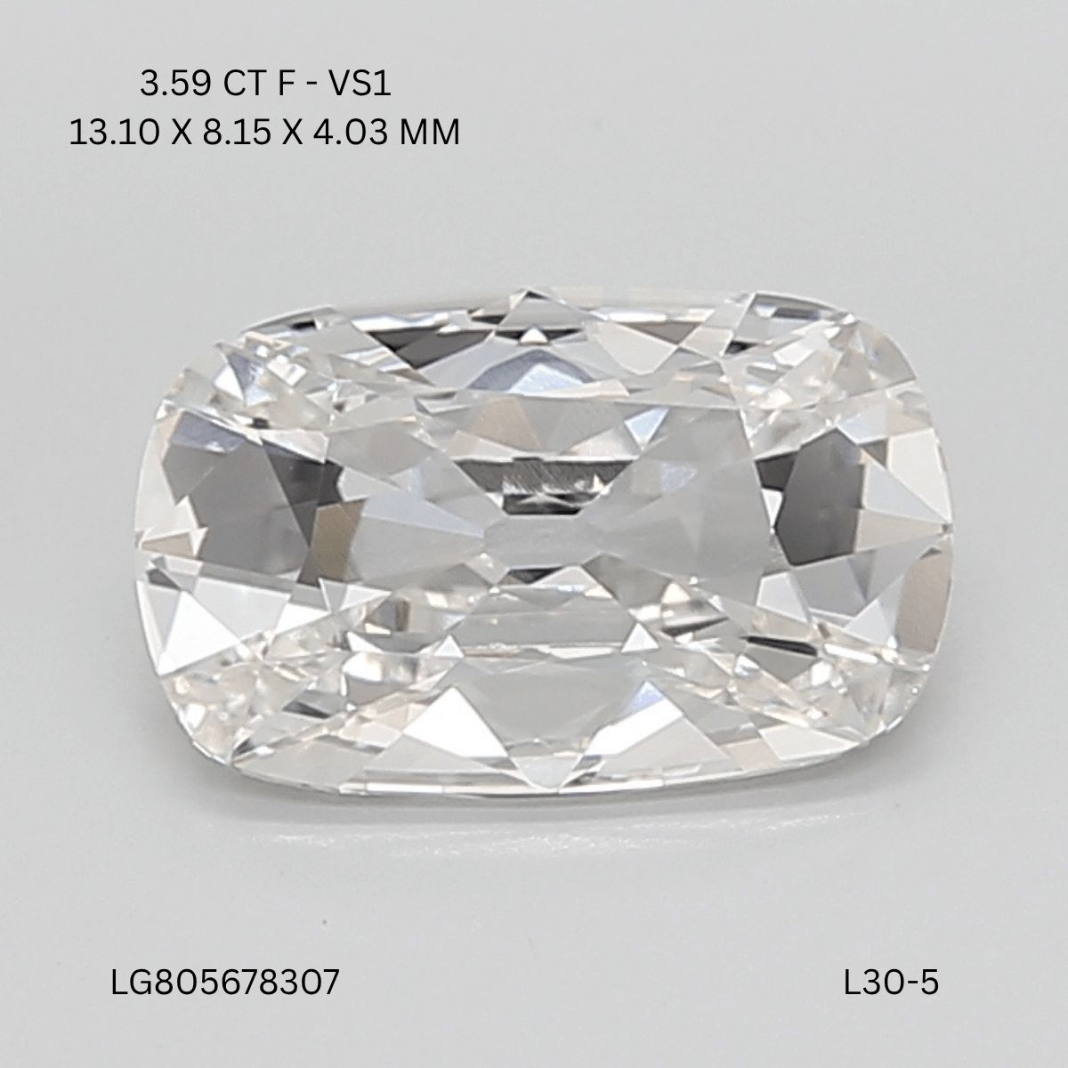 Lab Grown Diamond Lab-grown 3,59Ct F-VS1 Cushion - IGILG805678307 1