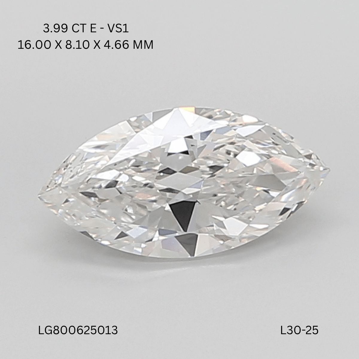 Lab Grown Diamond Lab-grown 3,99Ct E-VS1 Marquise - IGILG800625013 1