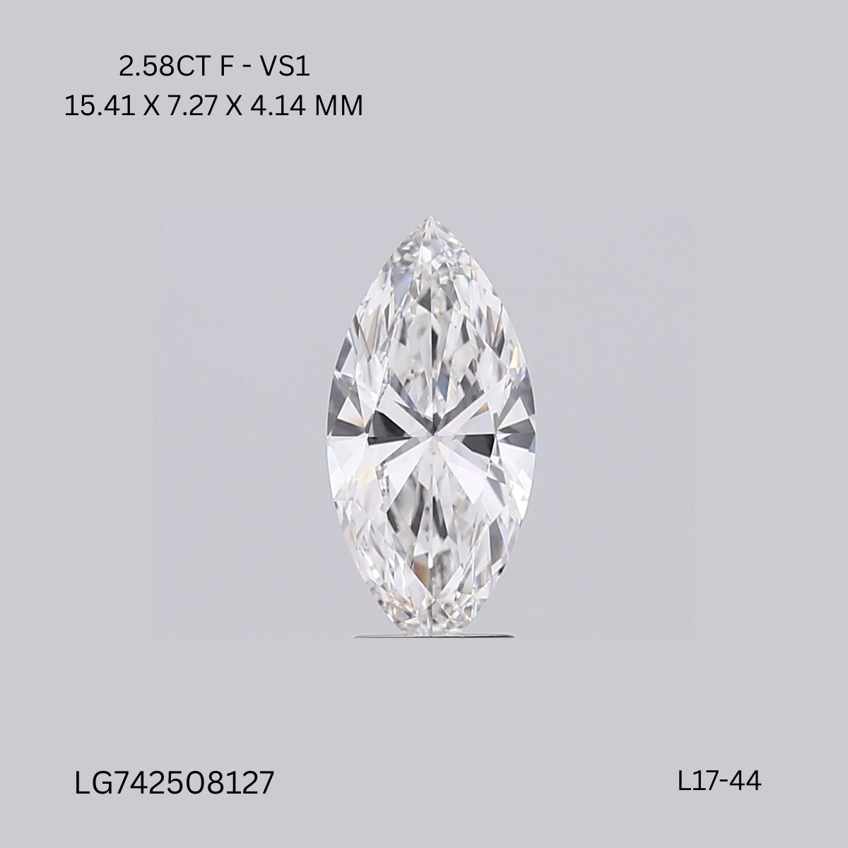 Lab Grown Diamond Lab-grown 2,58Ct F-VS1 Marquise - IGILG742508127 1