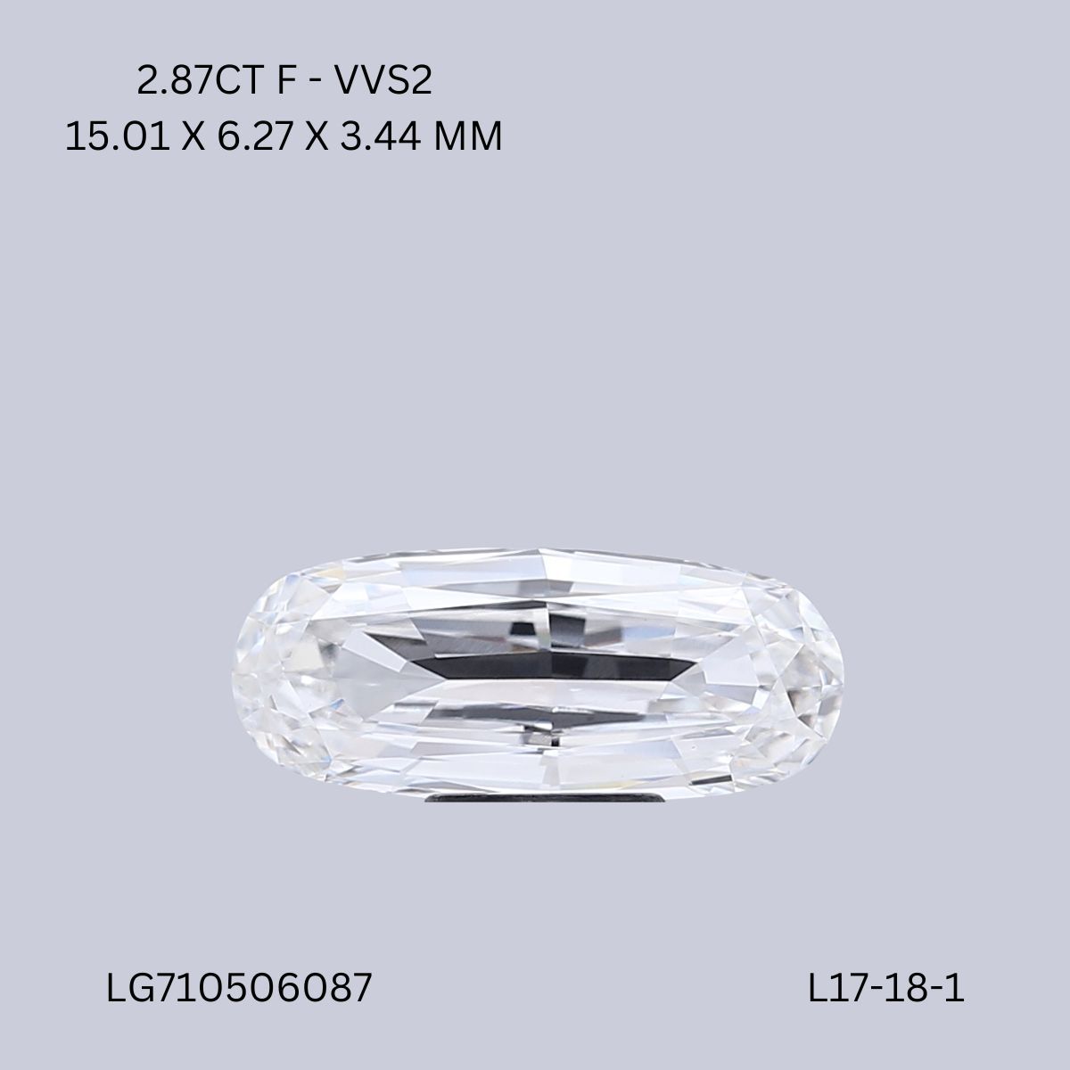 Lab Grown Diamond Lab-grown 2,87Ct F-VVS2 Oval - IGILG710506087 1