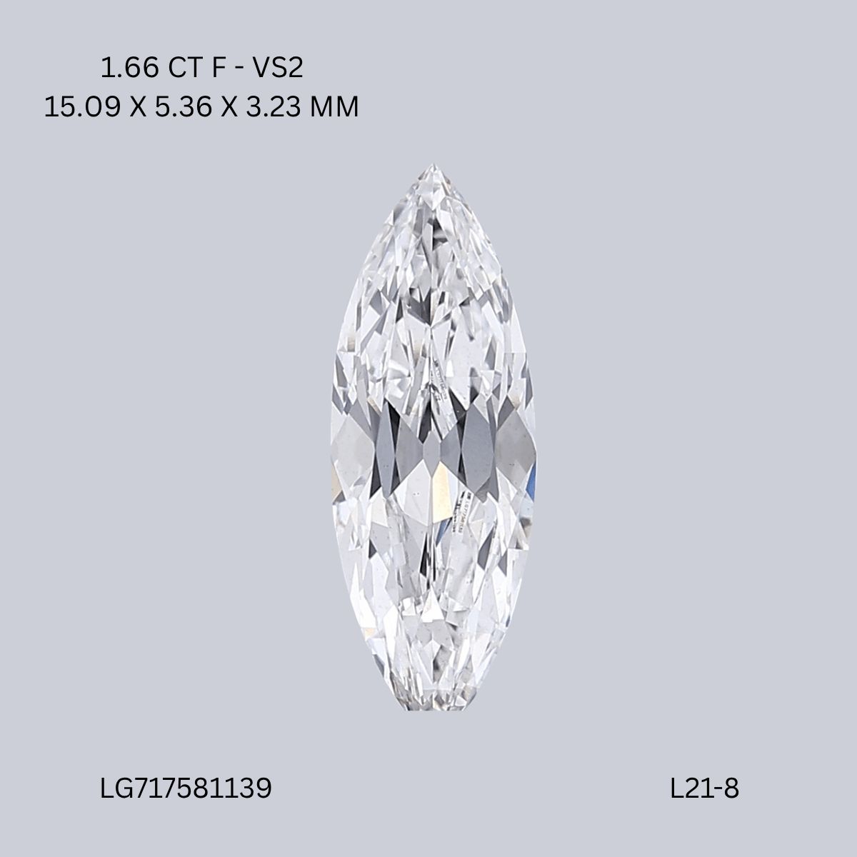 Lab Grown Diamond Lab-grown 1,66Ct F-VS2 Marquise - IGILG717581139 1