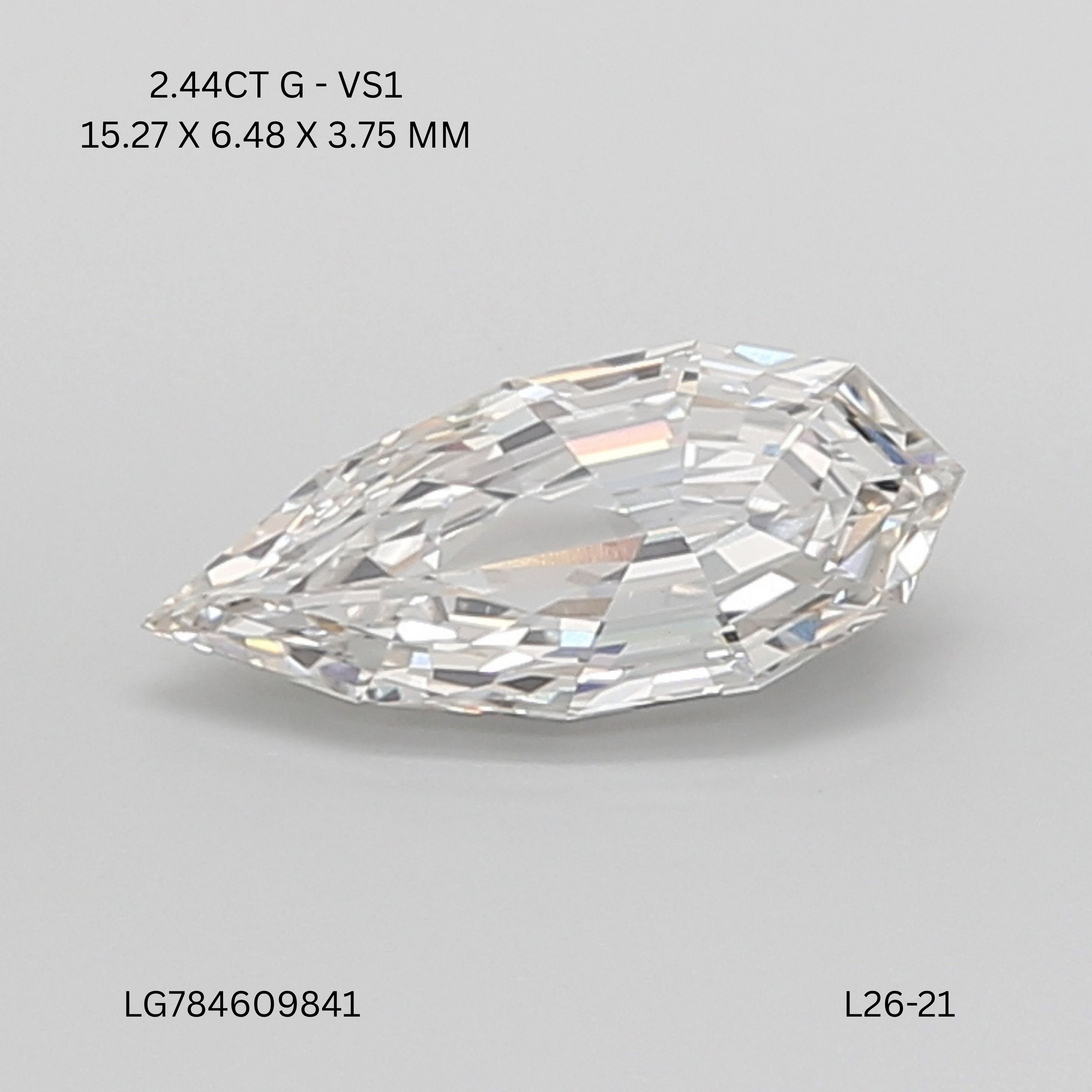 Lab Grown Diamond Lab-grown 2,44Ct G-VS1 Pear - IGILG784609841 1