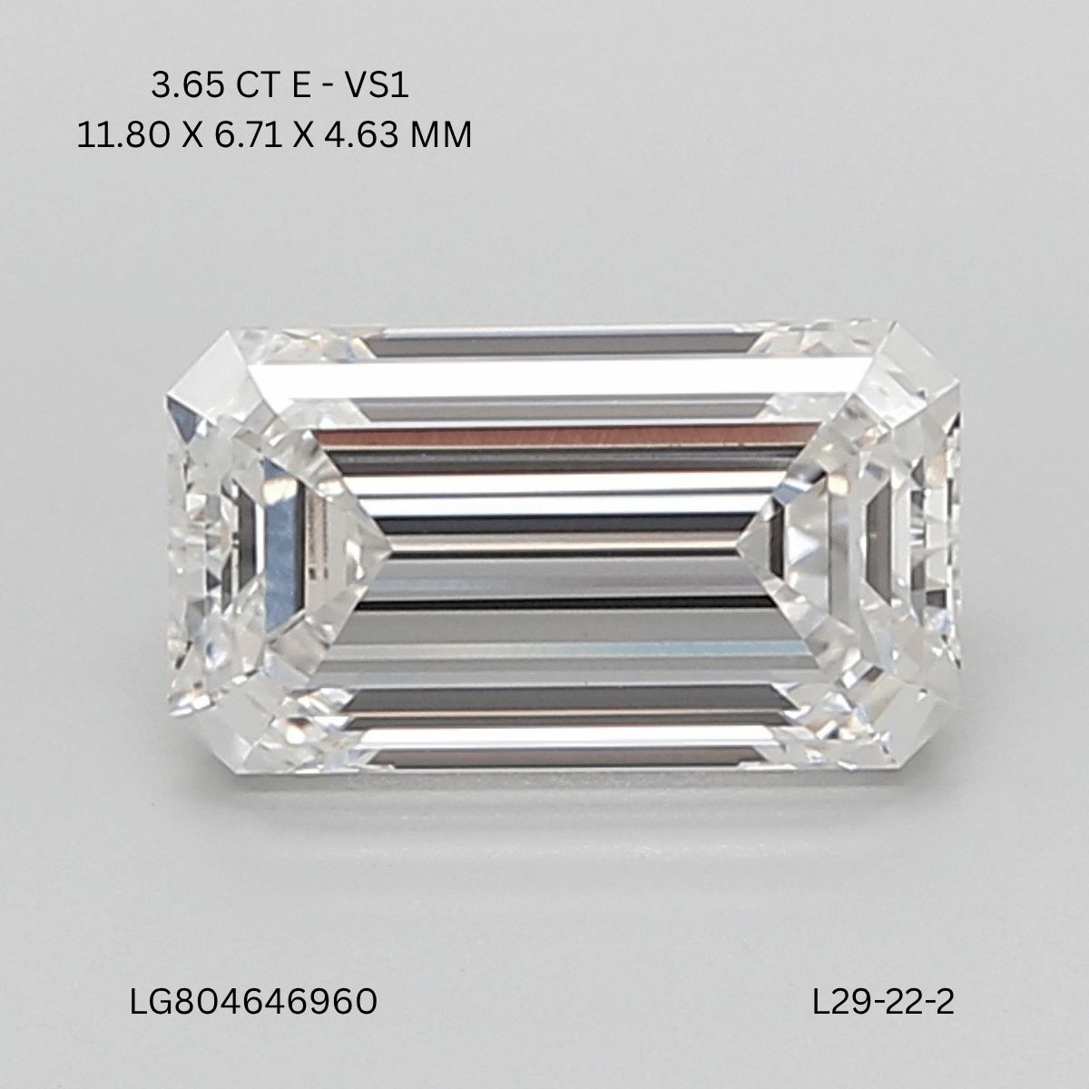 Lab Grown Diamond Lab-grown 3,65Ct E-VS1 Emerald - IGILG804646960