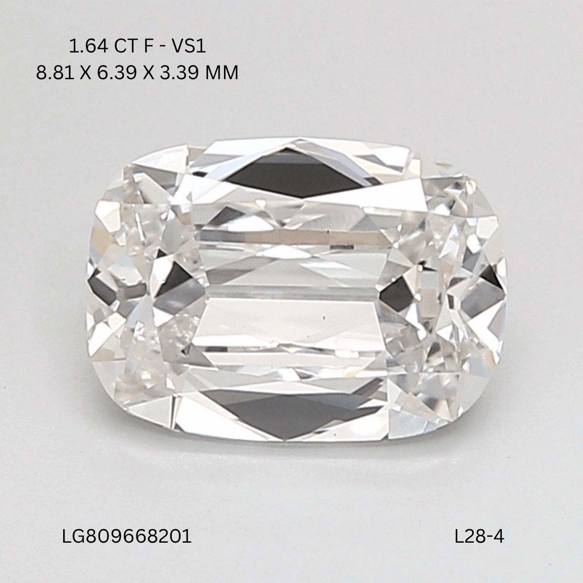 Lab Grown Diamond Lab-grown 1,64Ct F-VS1 Cushion - IGILG809668201