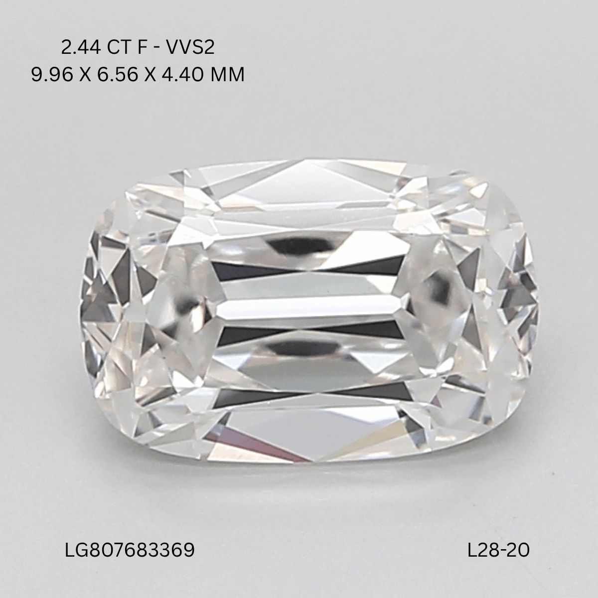 Lab Grown Diamond Lab-grown 2,44Ct F-VVS2 Cushion - IGILG807683369 1