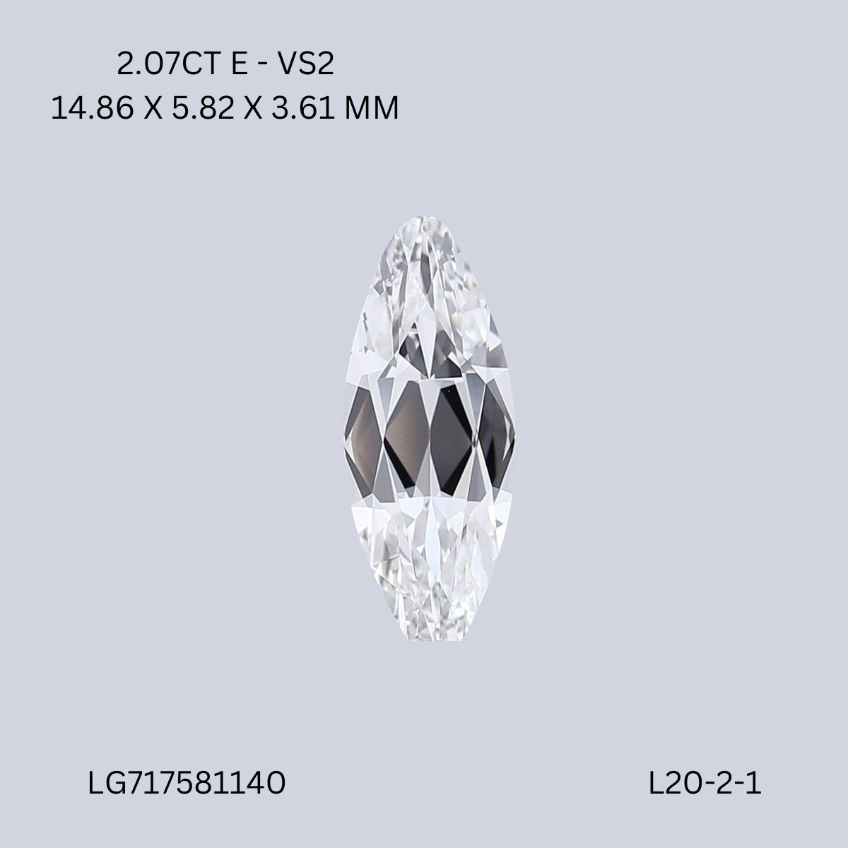 Lab Grown Diamond Lab-grown 2,06Ct F-VS2 Marquise - IGILG717581140 1