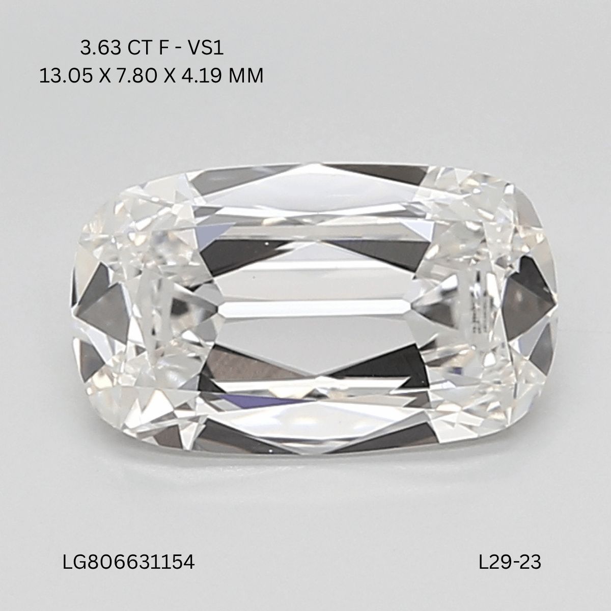 Lab Grown Diamond Lab-grown 3,63Ct F-VS1 Cushion - IGILG806631154 1