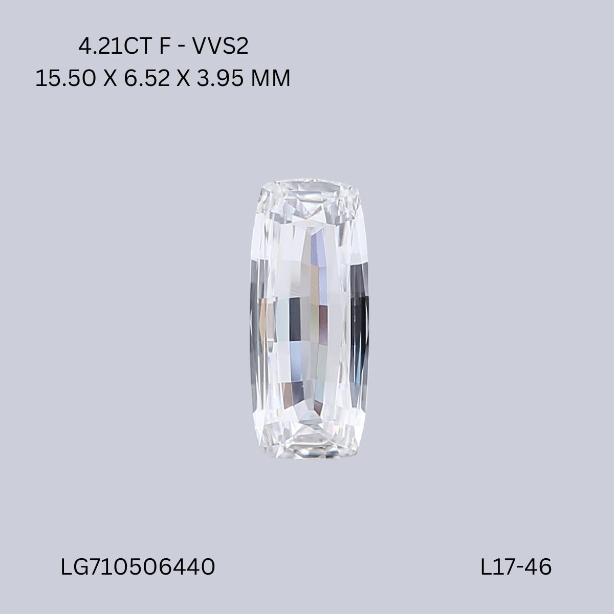 Lab Grown Diamond Lab-grown 4,21Ct F-VVS2 Cushion - IGILG710506440 1