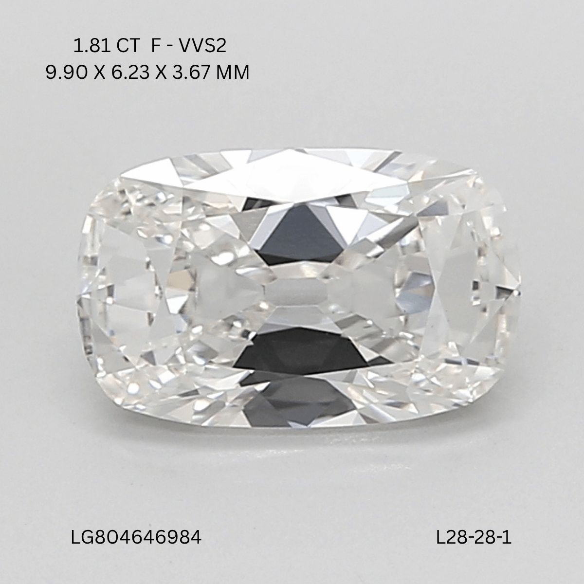 Lab Grown Diamond Lab-grown 1,81Ct F-VVS2 Cushion - IGILG804646984 1