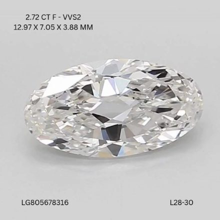 Lab Grown Diamond Lab-grown 2,72Ct F-VVS2 Oval - IGILG805678316 1