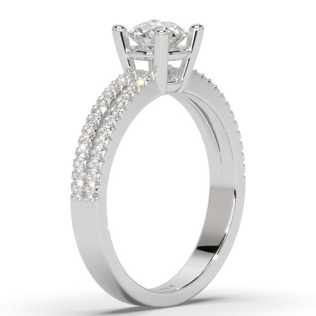 Engagement Ring AA49, 14K White 3